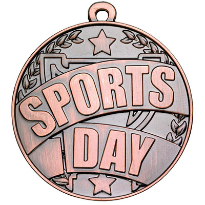 Bronze Ribbon Sports Day Medal 50mm