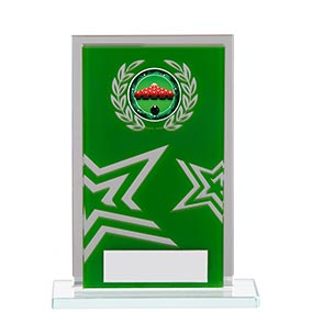 Rectangular Green Silver Star 130mm