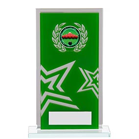 Rectangular Green Silver Star 150mm