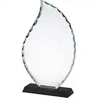 8.5in Clear & Black Crystal Award Boxed