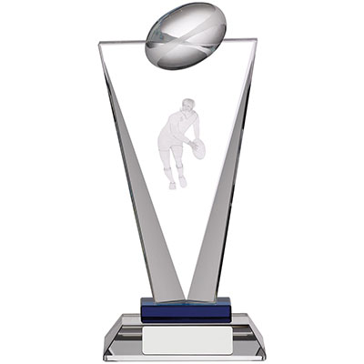 Pinnacle Rugby Glass Award 185mm