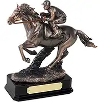 7.5in Copper Horse & Jockey Figurine Award