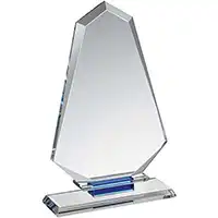 9in Clear & Blue Crystal Award