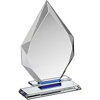 7in Clear & Blue Crystal Award