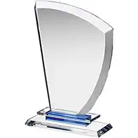 7.25in Clear & Blue Crystal Award Boxed