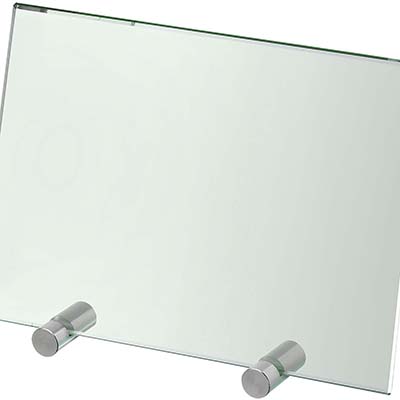 4.75in x 6.25in Jade Glass & Metal Stand Award