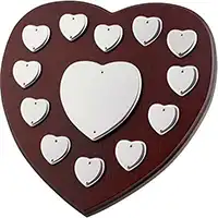 10in Heart 12 Silver Hearts Shield