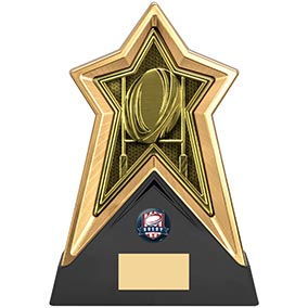 220mm Starforce Gold Black Rugby Trophy