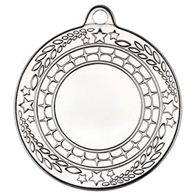 50mm Silver Wreath Star Medal