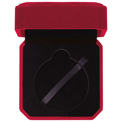 Aspire Red Velour 60mm Medal Case £5