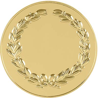 38mm Bright Gold Finish Wreath Medal