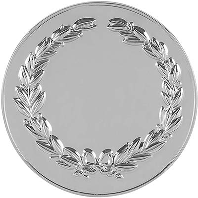 50mm Bright Silver Finish Wreath Medal