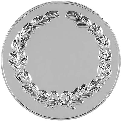 38mm Bright Silver Wreath Medal