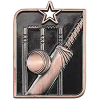 Centurion Star Series Cricket Medal Bronze 53x40mm