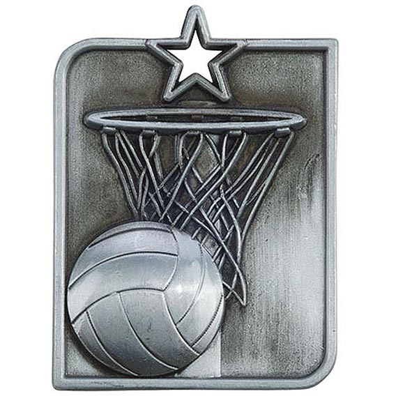 Centurion Star Series Netball Medal Silver 53x40mm