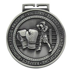 Olympia Boxing Medal Antique Silver 70mm