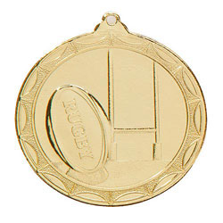 Cascade Rugby Medal Gold 50mm