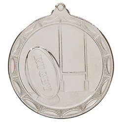 Cascade Rugby Medal Silver 50mm