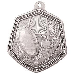 Falcon Rugby Medal Silver 65mm