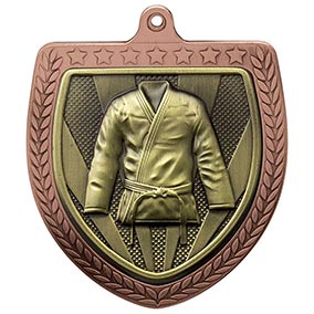 Bronze Cobra Shield Martial Arts Judo Medal 70mm