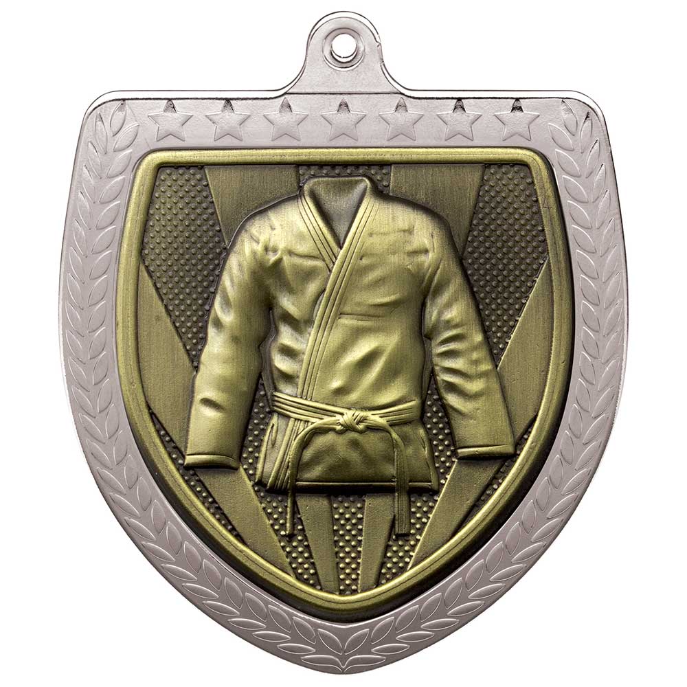 Silver Cobra Shield Martial Arts Judo Medal 70mm