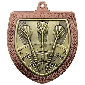 Bronze Cobra Shield Darts Medal 70mm