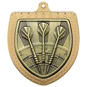 Gold Cobra Shield Darts Medal 70mm