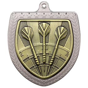 Silver Cobra Shield Darts Medal 70mm