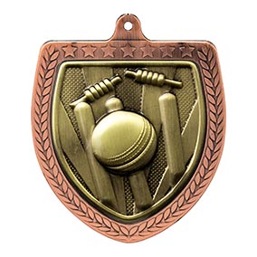 Bronze Cobra Shield Cricket Medal 70mm