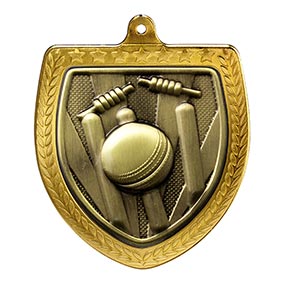 Gold Cobra Shield Cricket Medal 70mm