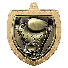 Gold Cobra Shield Boxing Medal 70mm