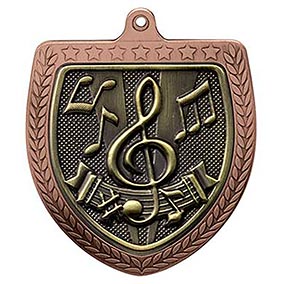 Bronze Cobra Shield Music Medal 70mm