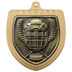 Gold Cobra Shield Ice Hockey Medal 70mm