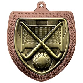 Bronze Cobra Shield Field Hockey Medal 70mm