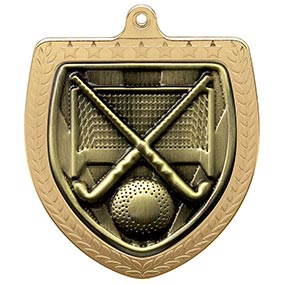 Gold Cobra Shield Field Hockey Medal 70mm