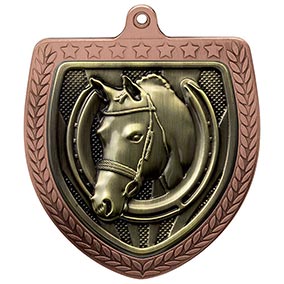 Bronze Cobra Shield Equestrian Medal 70mm