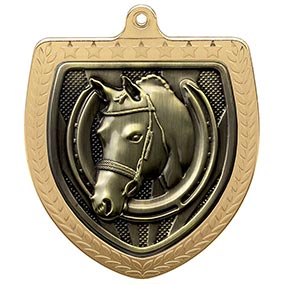 Gold Cobra Shield Equestrian Medal 70mm