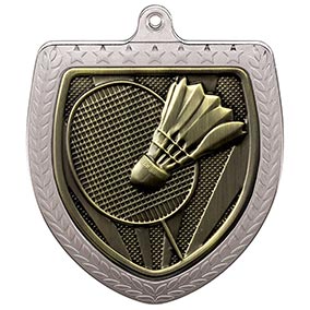Silver Cobra Shield Badminton Medal 70mm