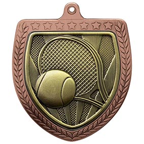 Bronze Cobra Shield Tennis Medal 70mm