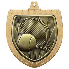 Gold Cobra Shield Tennis Medal 70mm