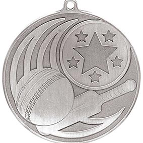 Iconic Silver Cricket Medal 55mm