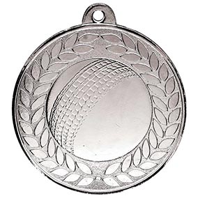 Aviator Silver Cricket Medal 50mm