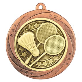 Bronze Superstar Badminton Medal 60mm