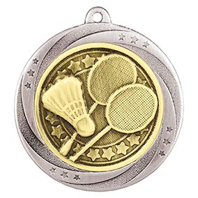 Silver Superstar Badminton Medal 60mm