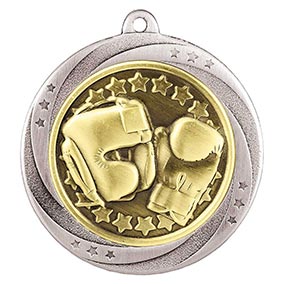 Silver Superstar Boxing Medal 60mm