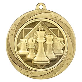 Gold Superstar Chess Medal 60mm