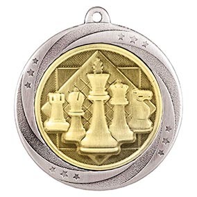 Silver Superstar Chess Medal 60mm