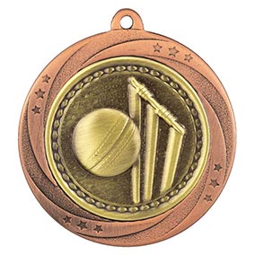 Bronze Superstar Cricket Medal 60mm