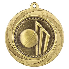 Gold Superstar Cricket Medal 60mm
