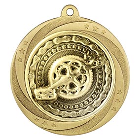 Gold Superstar Cycling Medal 60mm